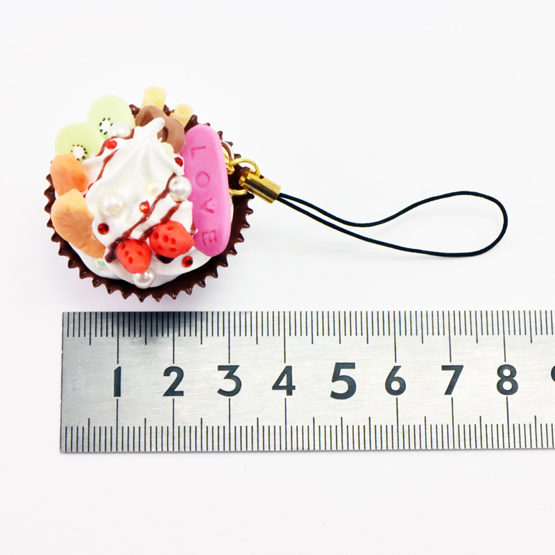 ミニチュア フード アクセサリー ストラップ カップケーキの画像