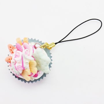 ミニチュア フード アクセサリー ストラップ カップケーキの画像