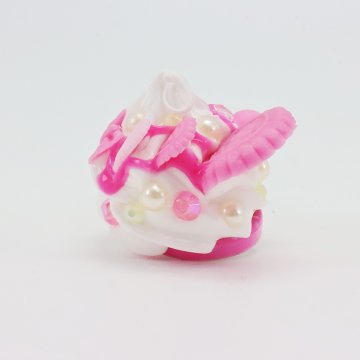 ミニチュア フード アクセサリー ヘアクリップ ピンク ビスケット パフェの画像