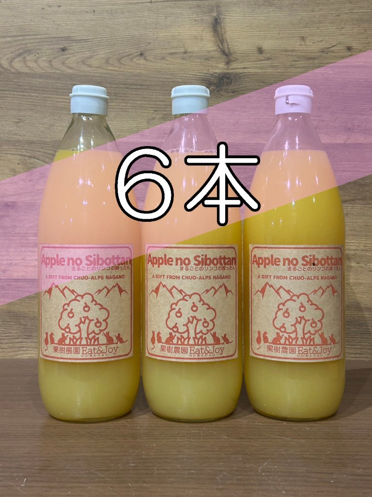 まるごとのリンゴの搾ったん／6本の画像