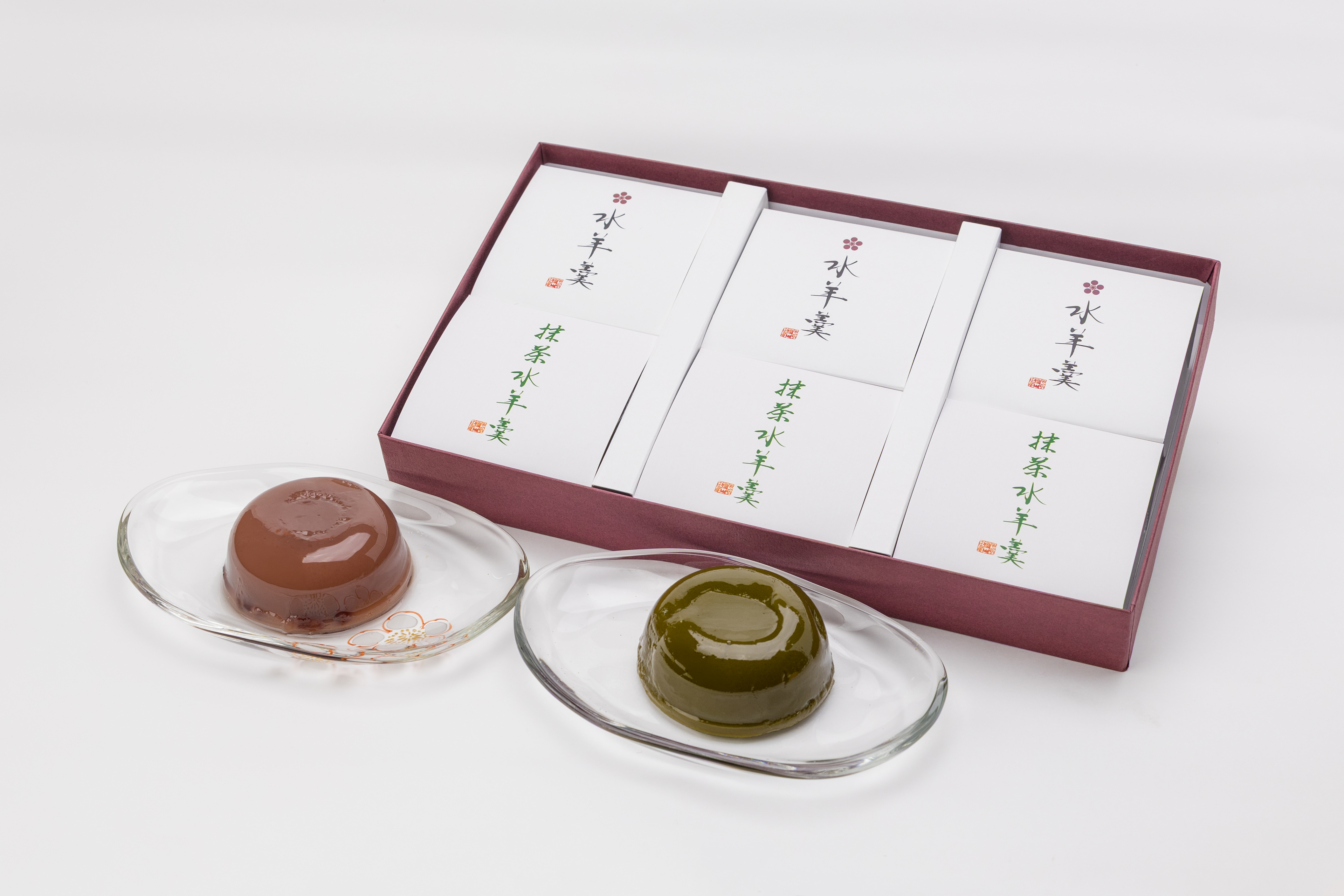 水羊羹・抹茶水羊羹 化粧箱6個入の画像