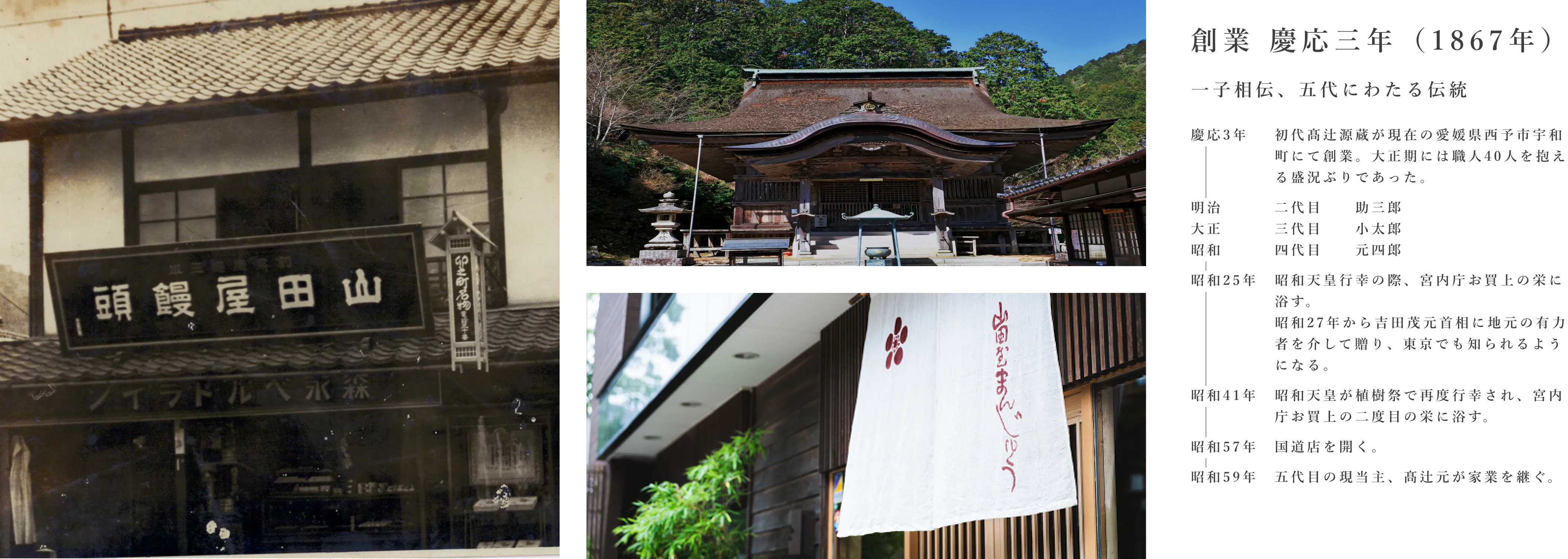 創業 慶応三年（1867年）一子相伝、五代にわたる伝統