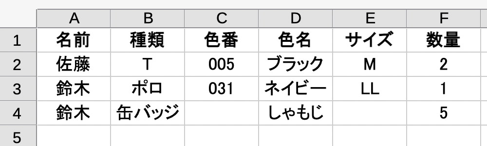 入力画面の例